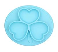 Anti-Sprinkling Baby Silicone Training Bowl Children's Sub-Format Anti-Slip Suction Cup Bowl Creative Flower Shape Learning Bowl Blue