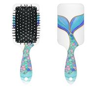 Anti Static Air Cushion Comb - A Hair Brush and Massage Comb for Wet or Dry Hair That Reduces Breakage and Frizz, Ideal for Detangling, Smoothing, and Blow-Drying, Dreamy Mermaid Tail