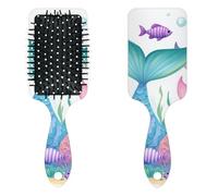 Anti Static Air Cushion Comb - A Hair Brush and Massage Comb for Wet or Dry Hair That Reduces Breakage and Frizz, Ideal for Detangling, Smoothing, and Blow-Drying, Ocean Mermaid Family
