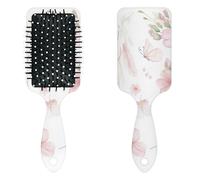 Anti Static Air Cushion Comb - A Hair Brush and Massage Comb for Wet or Dry Hair That Reduces Breakage and Frizz, Ideal for Detangling, Smoothing, and Blow-Drying, Dreamy Flower Realm