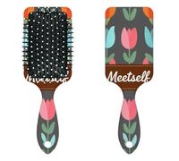 Anti Static Air Cushion Comb - A Hair Brush and Massage Comb for Wet or Dry Hair That Reduces Breakage and Frizz, Ideal for Detangling, Smoothing, and Blow-Drying, Minimalist Tulip