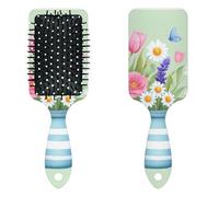 Anti Static Air Cushion Comb - A Hair Brush and Massage Comb for Wet or Dry Hair That Reduces Breakage and Frizz, Ideal for Detangling, Smoothing, and Blow-Drying, Romantic Bouquet