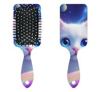 Anti Static Air Cushion Comb - A Hair Brush and Massage Comb for Wet or Dry Hair That Reduces Breakage and Frizz, Ideal for Detangling, Smoothing, and Blow-Drying, Literary Starry - sky Cat