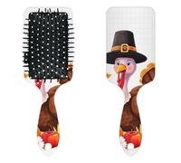 Anti Static Air Cushion Comb - A Hair Brush and Massage Comb for Wet or Dry Hair That Reduces Breakage and Frizz, Ideal for Detangling, Smoothing, and Blow-Drying, Harvest Pumpkin Turkey