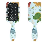 Anti Static Air Cushion Comb - A Hair Brush and Massage Comb for Wet or Dry Hair That Reduces Breakage and Frizz, Ideal for Detangling, Smoothing, and Blow-Drying, Colorful Dinosaur