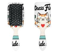 Anti Static Air Cushion Comb - A Hair Brush and Massage Comb for Wet or Dry Hair That Reduces Breakage and Frizz, Ideal for Detangling, Smoothing, and Blow-Drying, Literary Sports Cat