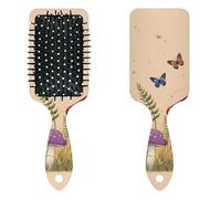 Anti Static Air Cushion Comb - A Hair Brush and Massage Comb for Wet or Dry Hair That Reduces Breakage and Frizz, Ideal for Detangling, Smoothing, and Blow-Drying, Mystical Moon Mushroom