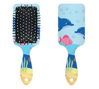 Anti Static Air Cushion Comb - A Hair Brush and Massage Comb for Wet or Dry Hair That Reduces Breakage and Frizz, Ideal for Detangling, Smoothing, and Blow-Drying, Ocean Cute Friends