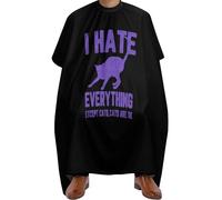 Anti-static Barber Cape, I Hate Everything Except Cats, Haircut Apron Gown Waterproof Hair Colouring Cape for Haircut Hairdresser Men
