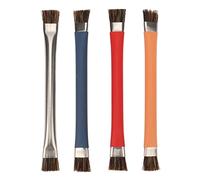 Anti Static Brush Double Head Electronics Cleaner 4Pcs Set for Motherboard Chip Camera Mobile Phone Parts Cleaning Stainless Steel Orange Blue Red Silver