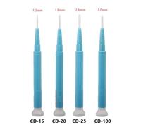 Anti-Static Ceramic Screwdriver with Zirconium Tip, Non-Conductive Slotted Repair Tool for High Frequency Circuits, 1.3 x 0.4mm Flat Point (CD-15), Blue + White