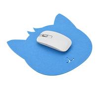 Anti-Static Felt Cat Shaped Desk Pad, Dust-Proof Desk Table Mat with Mouse Pad (Blue)