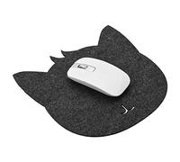 Anti-Static Felt Cat Shaped Desk Pad, Dust-Proof Desk Table Mat with Mouse Pad (Dark Gray)