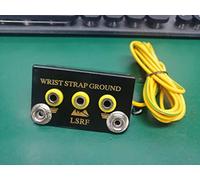 Anti Static Ground Socket, L Shaped ESD Grounding Socket Socket Ring Ground Connector 3 Hole Anti Static Grounding Socket for ESD Wrist Strap Grounding with 1.5m Terminal Cable