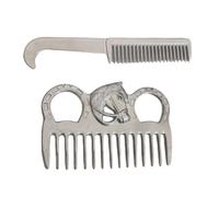 Anti Static Horse Mane Comb Set, Lightweight Aluminum Alloy Grooming Combs for Daily Stable Care, Outdoor Training and Horse Show Prep Mane Care Comb Equestrian Combs Barn Grooming Supplies Trailer