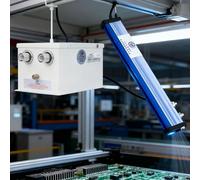 Anti Static Ionizing Bar 23.62 Inch, Industrial Static Eliminator with Power Supply, Air Pressure Connector 0.8PSI for Flat Panel Display, Slitting, Cross-Cutting