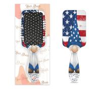 Anti-static Massage Hair Comb Air Cushion Hair Brush Gnome Usa 4th Of July Independence Day Square Scalp Massage Brush for Women Girls