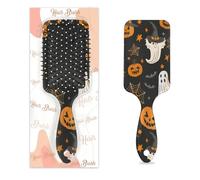 Anti-static Massage Hair Comb Air Cushion Hair Brush Halloween Pumpkin Evil Ghost Spooky Web Print Square Scalp Massage Brush for Women Girls