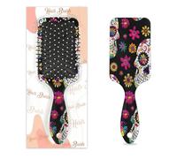 Anti-static Massage Hair Comb Air Cushion Hair Brush Sugar Skull Halloween Skeleton Floral Day Of The Dead Square Scalp Massage Brush for Women Girls