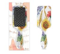 Anti-static Massage Hair Comb Air Cushion Hair Brush Sunflowers Poppies Corn Square Scalp Massage Brush for Women Girls
