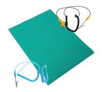 Anti Static Rubber Workstation Mat, 0. X 0.4m X 2mm | High-temperature Resistant, Precision Produced, Green Finish, Suitable for Shelves and Laboratory Environments