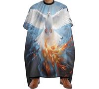 Anti-static Salon Cape, White Holy Dove, Barber Hairdresser Capes Adjustable Hair Colouring Cape for Coloring Salons Hairdresser
