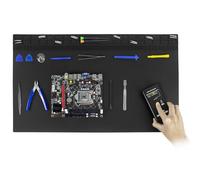 Anti Static Soldering Mat, Extra Large 27.6" x 15.7" Heat Resistant 932°F Silicone ESD Safe Work Mat for Electronics, Cellphone, Computer, Laptop, Watch (Black)