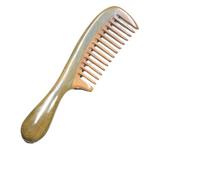 Anti-Static Tail Combs 1pc Natural Green Ebony Hair Comb 18.5cm Wide Tooth Massage Hairbrush For Curly Drum Handle Brush For Women For Medium To Thick Hair(18CM-wide tooth)