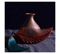 Anti-static Wood Combs Natural Black Red Sandalwood Comb Carved Leaf Shape Pocket Hair Massage Wooden Narrow Tooth Comb