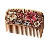 Anti-static Wooden Comb Hand-carved Flower Mother's Day Detangling for Thin Thick Short Long Curly Hair Portable Styling Tool A