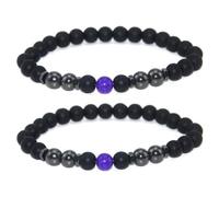 Anti Swe_lling Black Obsidian Anklet, Adjustable We_ight Loss Anklet Black Bracelet, Feng Shui Black Obsidian Anklet for Foot Pain Relief Jewelry for Men/Women (2pcs), S, Stone, hematite