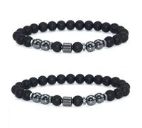 Anti Swe_lling Black Obsidian Anklet, Adjustable We_ight Loss Anklet Black Bracelet, Feng Shui Black Obsidian Anklet for Foot Pain Relief Jewelry for Men/Women (2pcs), S, Stone, hematite