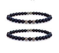 Anti Swe_lling Black Obsidian Anklet, Adjustable We_ight Loss Anklet Black Bracelet, Feng Shui Black Obsidian Anklet for Foot Pain Relief Jewelry for Men/Women (2pcs), S, Stone, hematite