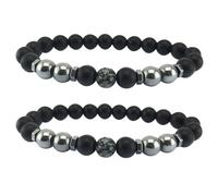 Anti Swe_lling Black Obsidian Anklet, Adjustable We_ight Loss Anklet Black Bracelet, Feng Shui Black Obsidian Anklet for Foot Pain Relief Jewelry for Men/Women (2pcs), S, Stone, hematite