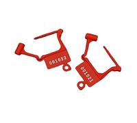 Anti-Tamper Seals Numbered Pull Ties, 100 pcs Disposable Numbered Plastic Padlock Seal Mark Label Bicolor for Luggage Bag Shoes(Red)