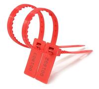 Anti-Tamper Seals Numbered Pull Ties, Numbered Tamper Proof Self Locking Plastic Cable Ties Multicolor 1000 pcs(Red)