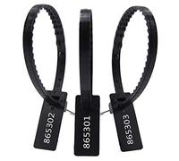 Anti-Tamper Seals Numbered Pull Ties, Numbered Tamper Proof Self Locking Plastic Cable Ties Multicolor 1000 pcs(Black)