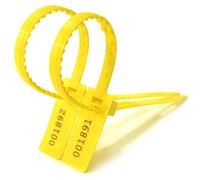 Anti-Tamper Seals Numbered Pull Ties, Numbered Tamper Proof Self Locking Plastic Cable Ties Multicolor 1000 pcs(Yellow)