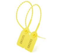 Anti-Tamper Seals Numbered Pull Ties, Pull-Tite Seals Multicolor 500pcs Serial Numbered Self-Locking Zip Ties(Yellow,100pcs)