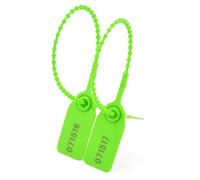 Anti-Tamper Seals Numbered Pull Ties, Pull-Tite Seals Multicolor 500pcs Serial Numbered Self-Locking Zip Ties(Green,100pcs)