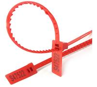 Anti-Tamper Seals, Plastic Tamper Proof Seals Pull Tight Numbered Length Multicolor 1000 Pcs(Red)