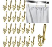 Anti Tarnish Brass Curtain Hooks 150 Pack Heavy Duty Drapery Pins for Pencil Pleat Curtains, Corrosion Resistant Metal Hooks for Windows/Doors/Showers (Gold Finish, 150PCs)