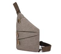 Anti-theft canvas messenger bag features multiple compartments and an adjustable shoulder strap, perfect for men and women, and is a casual messenger bag (Khaki)