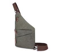 Anti-theft canvas messenger bag features multiple compartments and an adjustable shoulder strap, perfect for men and women, and is a casual messenger bag (Army Green)