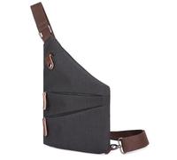 Anti-theft canvas messenger bag features multiple compartments and an adjustable shoulder strap, perfect for men and women, and is a casual messenger bag (Black)
