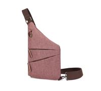Anti-theft canvas messenger bag features multiple compartments and an adjustable shoulder strap, perfect for men and women, and is a casual messenger bag (Pink)