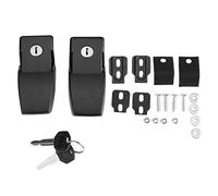 Anti Theft Car Hood Latch Lock Kit Assembly with Keys for JK Unlimited 07 17 Heavy Duty Steel Construction Black Powder Coat Finish Easy Install Direct Replacement No Drilling