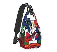 Anti-Theft Crossbody Backpack Dominican Republic Flag Sling Shoulder Bag for Men Women, Durable Adjustable Gym Bag Cycling Traveling Hiking Daypack, One Size