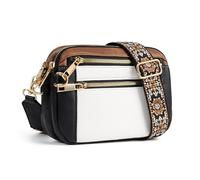 Anti Theft Crossbody Bag for Women, Slash-resistant RFID Blocking Travel Purses, Small Shoulder Bag Handbag, Black White Brown