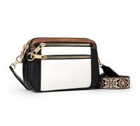 Anti Theft Crossbody Bag for Women, Slash-resistant RFID Blocking Travel Purses, Small Shoulder Bag Handbag, Black White Brown